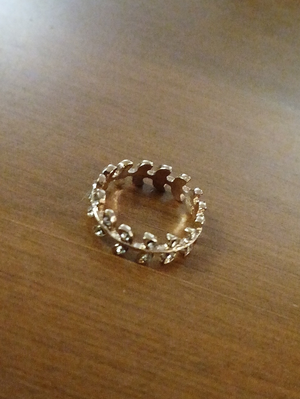 Gold-Tone Crown Band Ring - Women's Fashion Ring Size 6.5
